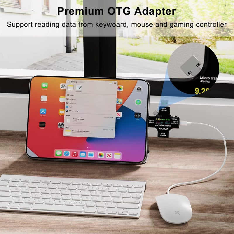 YOJOCK جهاز اختبار USB C مقياس الطاقة 2 في 1 مقياس متعدد رقمي 3.6-32 فولت 0-8.0 أمبير اختبار الجهد والتيار، مقياس فولتية نوع C سعة البطارية مقياس الأمبير كاشف شاحن كابل USB - Image 3